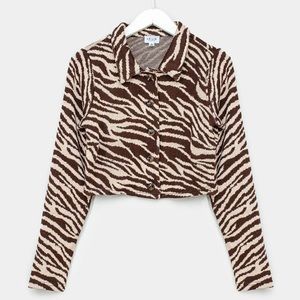 Lelis zebra printed knit cardigan top